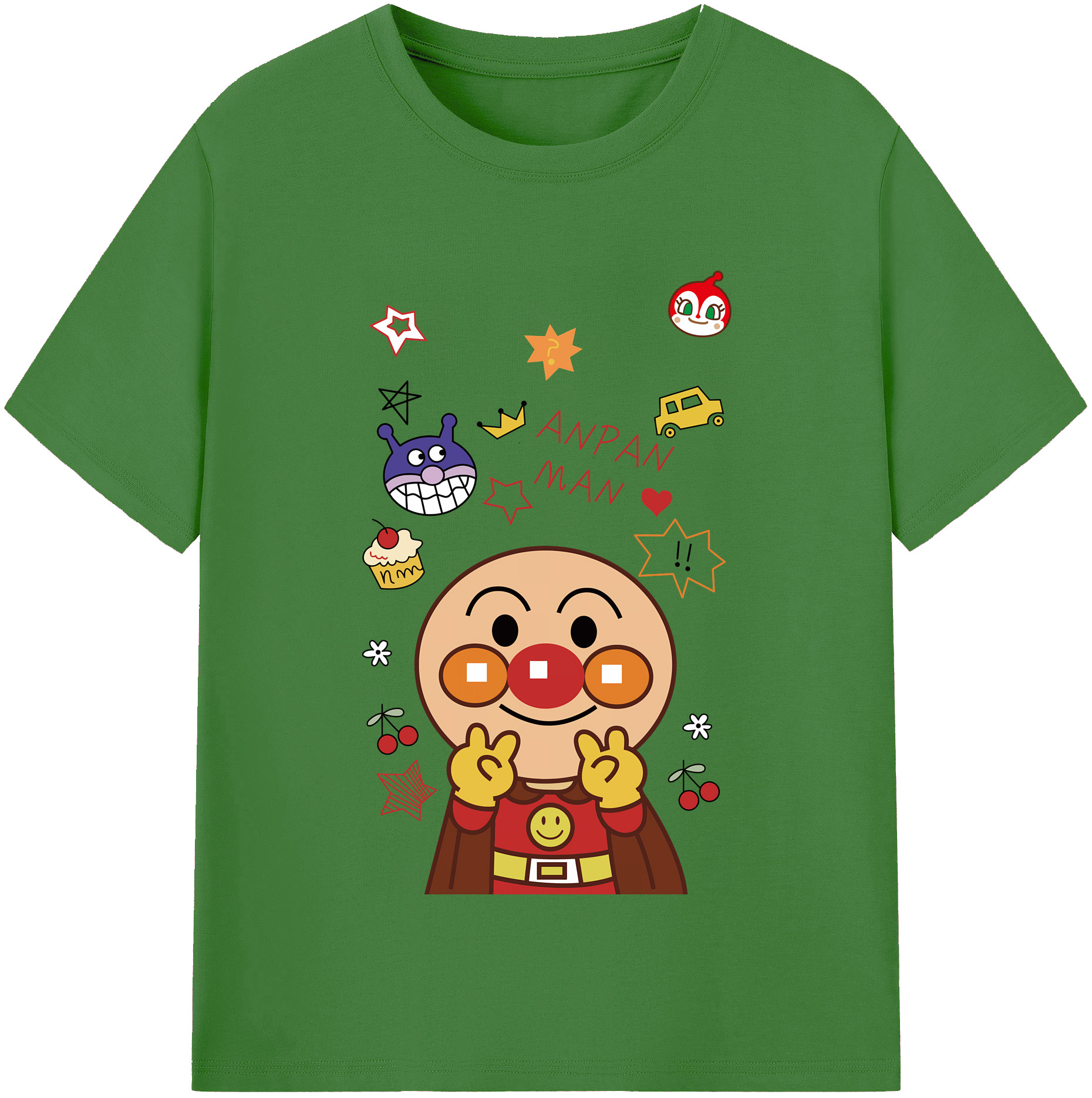 （画像用） アンパンマン Anpanman レディースカジュアルプリントTシャツ（綿100％）